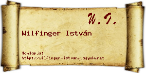 Wilfinger István névjegykártya